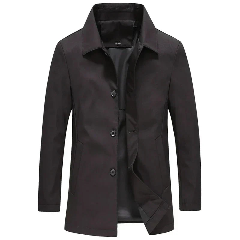 Jackson Herrenmantel lang | winddicht Fleece einfarbig