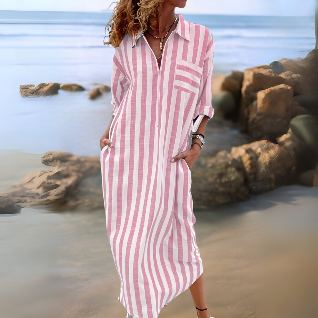 Das Gestreifte Riviera Kleid