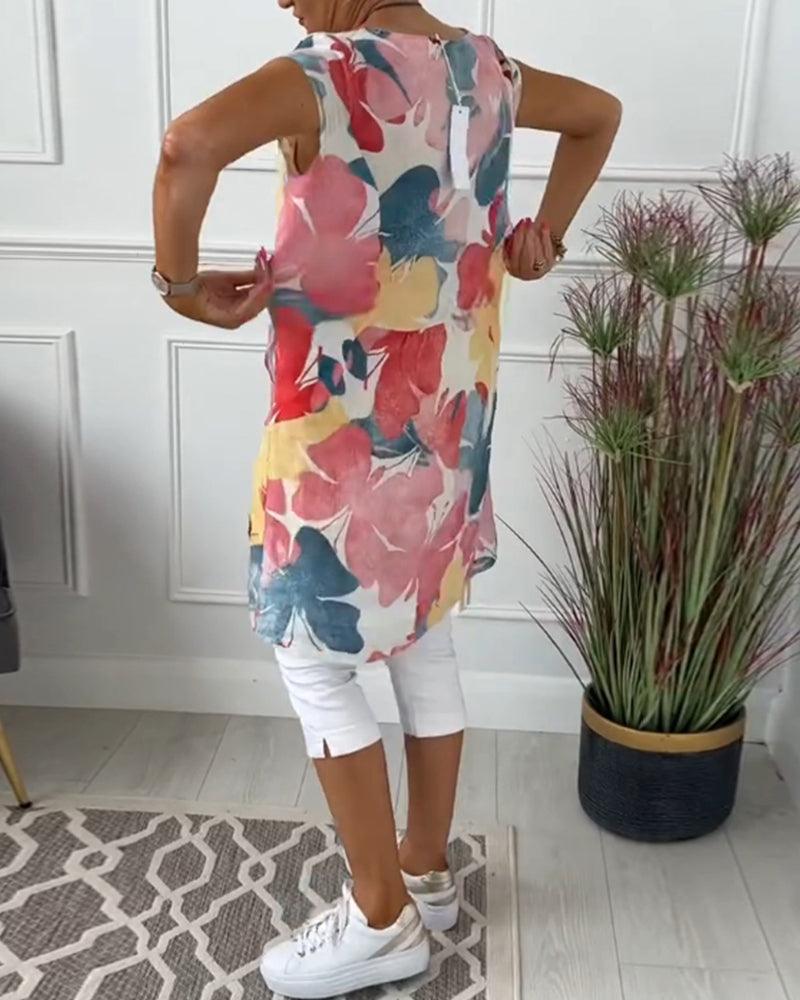 Maxi-Ärmelloses Kleid mit Eleganter Schlitze