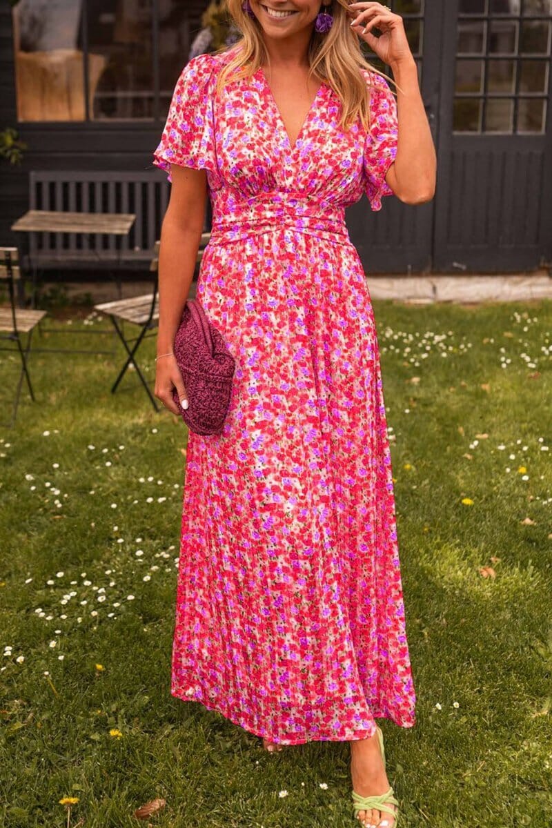 Amelia – Elegantes Maxikleid mit V-Ausschnitt