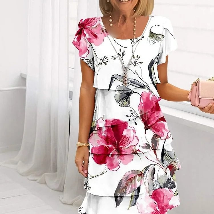 ALIMINE I MEHRLAGIGES GEBLÜMTES KLEID