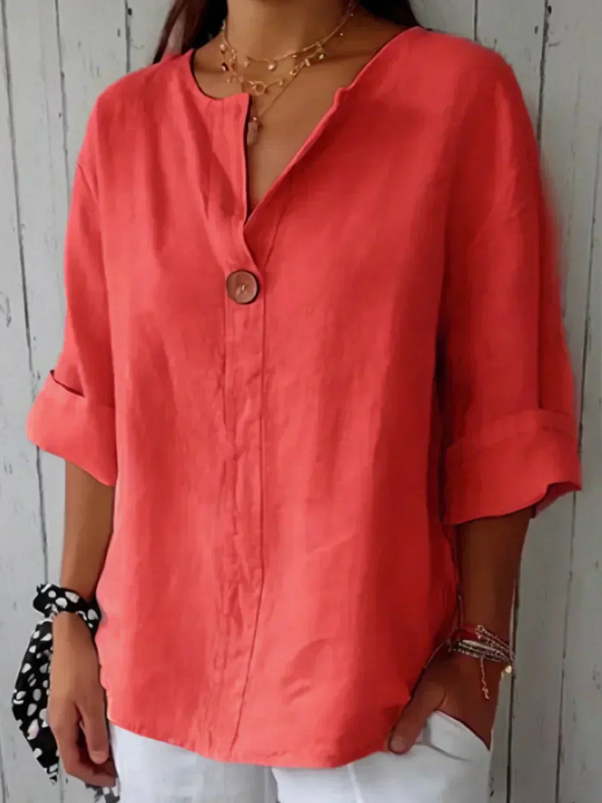 Freya | Lässige Bluse mit V-Ausschnitt für einen entspannten Look
