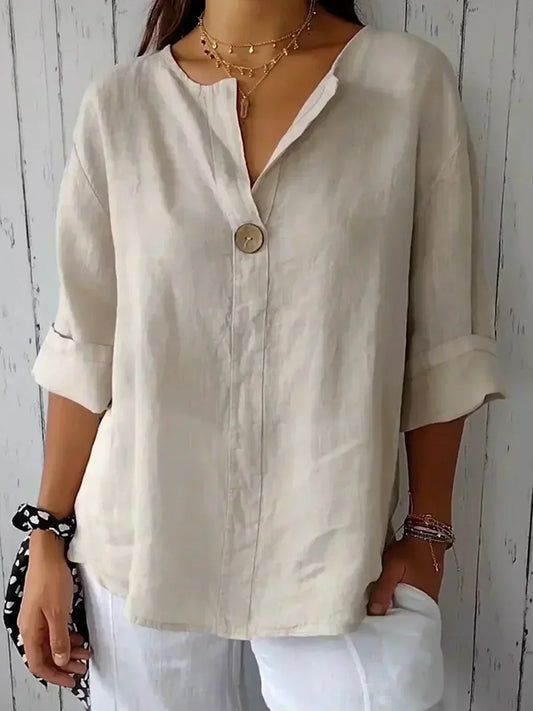 Freya | Lässige Bluse mit V-Ausschnitt für einen entspannten Look