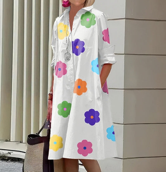 Fina | Blumiges Hemdblusenkleid