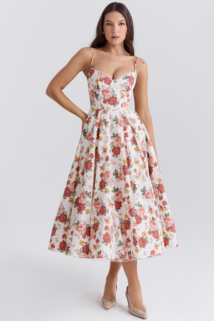 Lilotte | Tailliertes Kleid mit Spaghetti-Trägern
