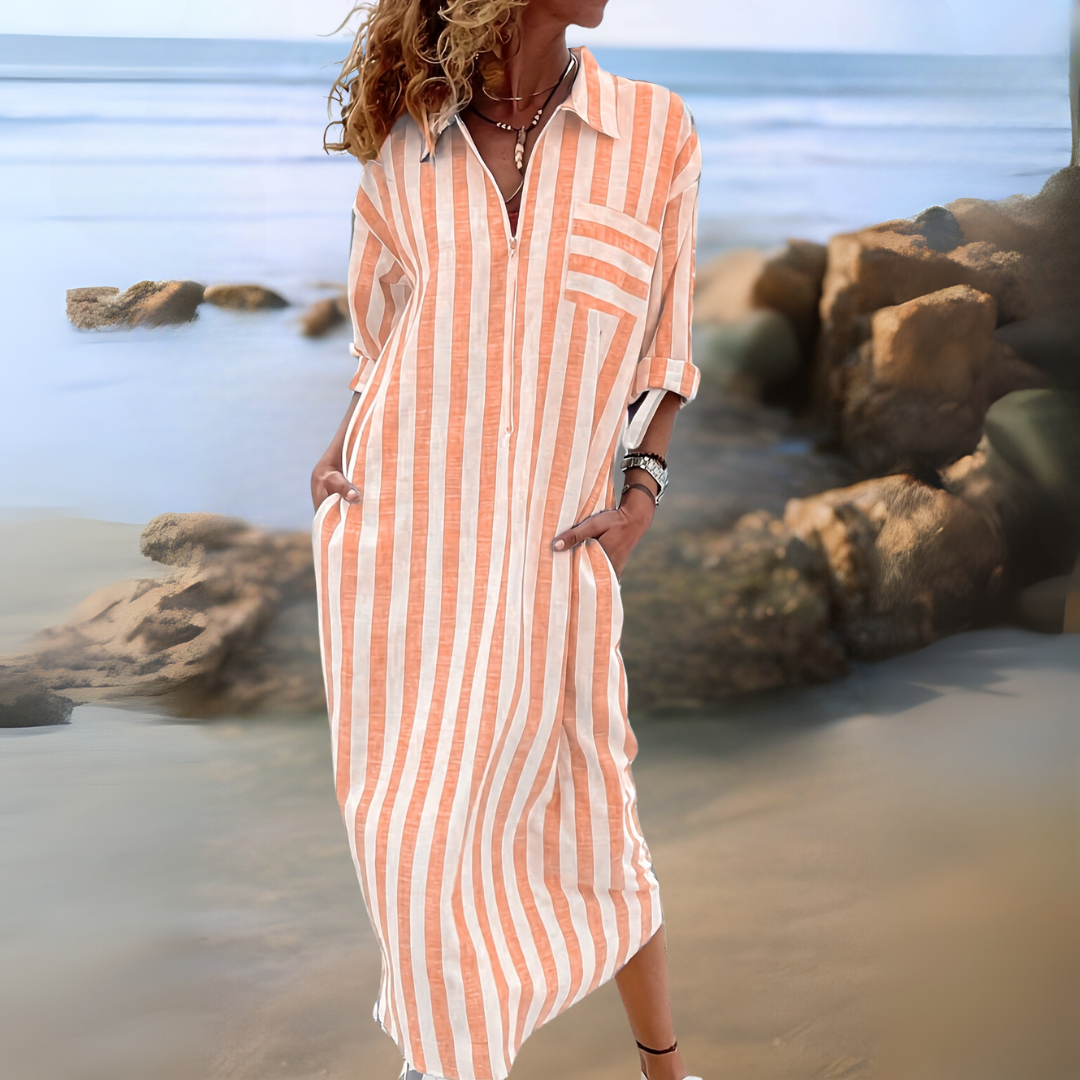 Das Gestreifte Riviera Kleid
