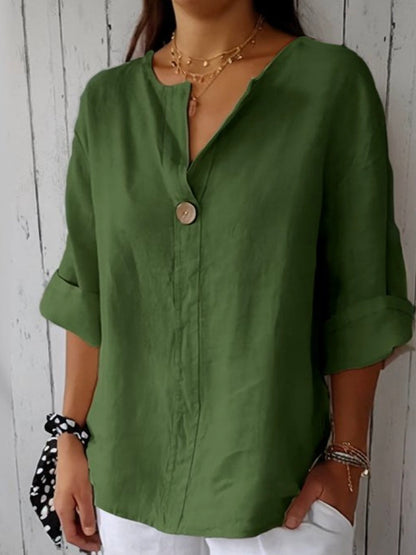 Freya | Lässige Bluse mit V-Ausschnitt für einen entspannten Look