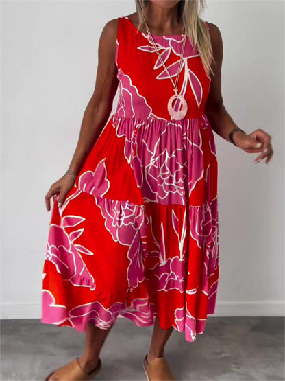 Ärmelloses Kleid mit Wanda-Druck