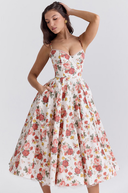 Lilotte | Tailliertes Kleid mit Spaghetti-Trägern