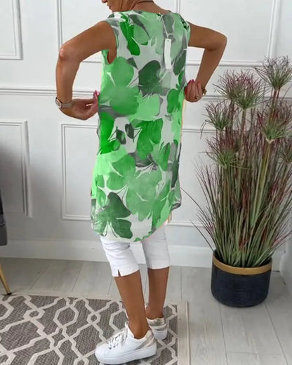 Maxi-Ärmelloses Kleid mit Eleganter Schlitze