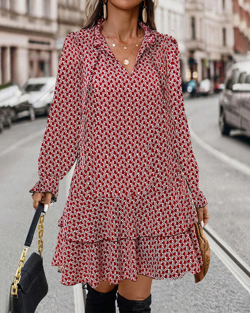EINIA I BEDRUCKTES LANGARMKLEID