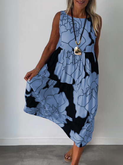 Ärmelloses Kleid mit Wanda-Druck