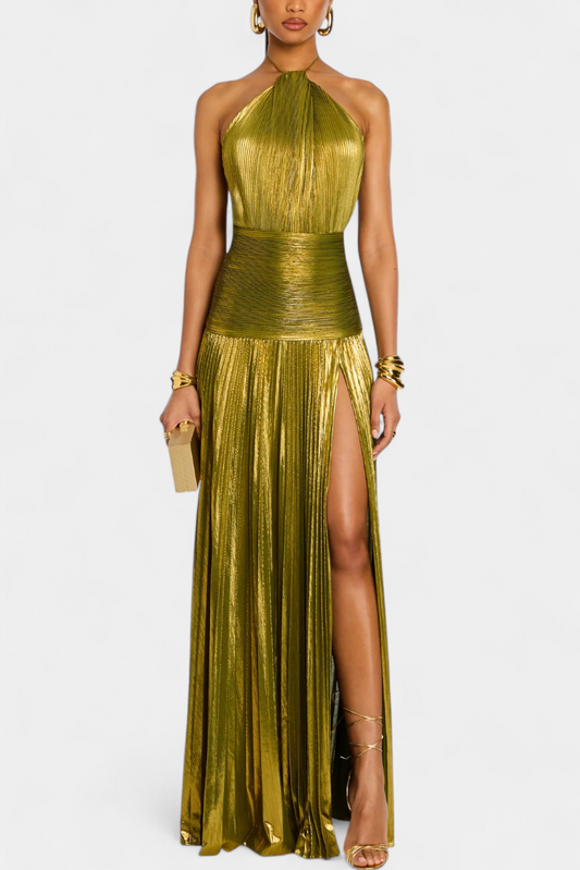 Lorette | Metallkleid mit Rückenausschnitt