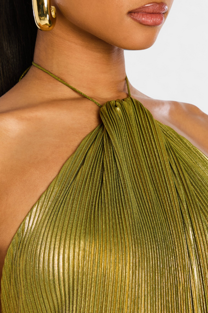 Lorette | Metallkleid mit Rückenausschnitt