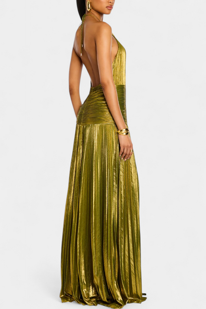 Lorette | Metallkleid mit Rückenausschnitt