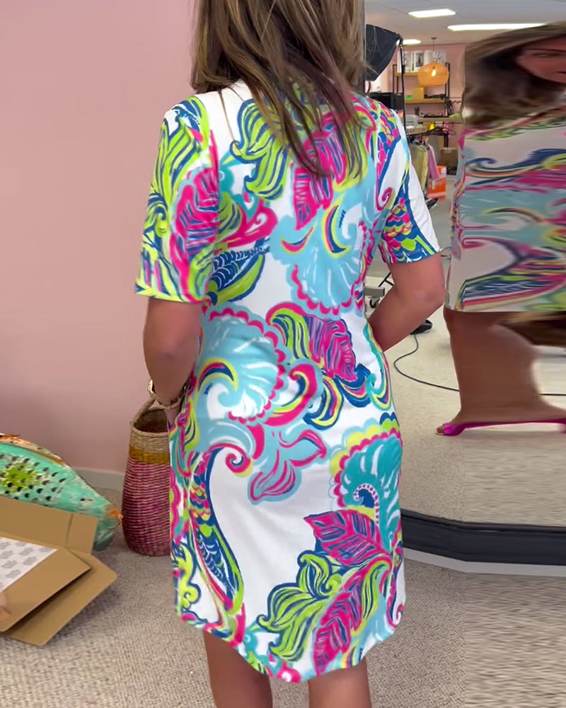 Druckkleid in Slim Fit