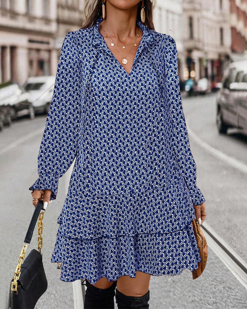 EINIA I BEDRUCKTES LANGARMKLEID