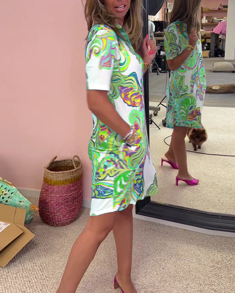 Druckkleid in Slim Fit