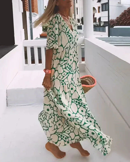 Leichte Lange Kleid mit Eleganten Mustern