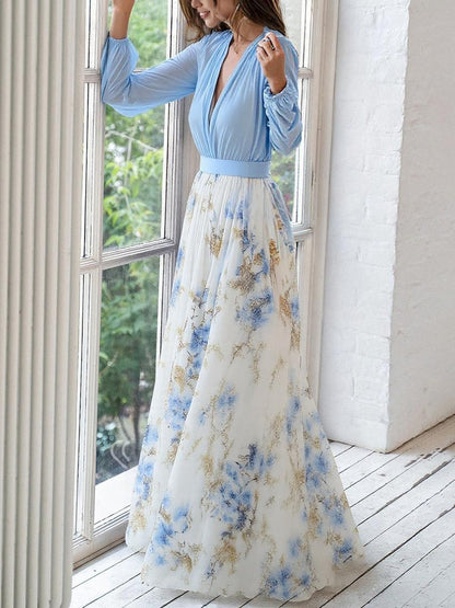 Dolores - Lange Robe mit Floral-Muster