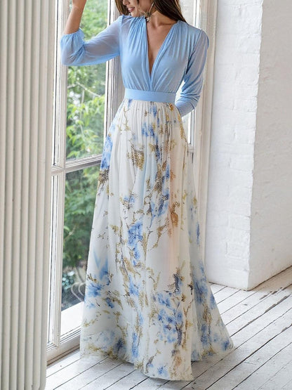 Dolores - Lange Robe mit Floral-Muster