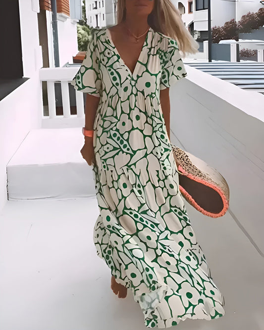 Leichte Lange Kleid mit Eleganten Mustern