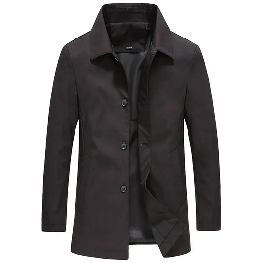 Jackson Herrenmantel lang | winddicht Fleece einfarbig