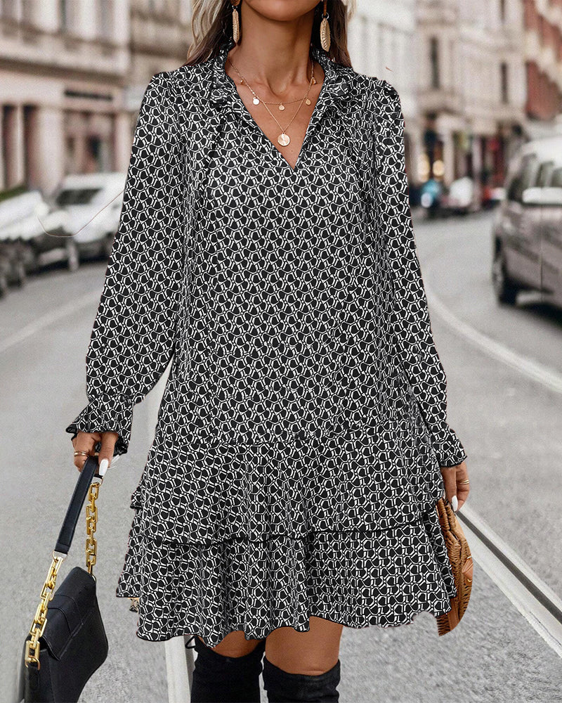 EINIA I BEDRUCKTES LANGARMKLEID