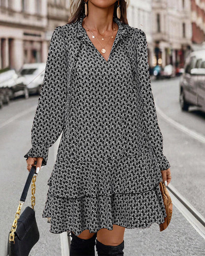 EINIA I BEDRUCKTES LANGARMKLEID