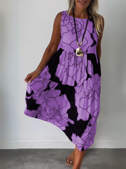 Ärmelloses Kleid mit Wanda-Druck