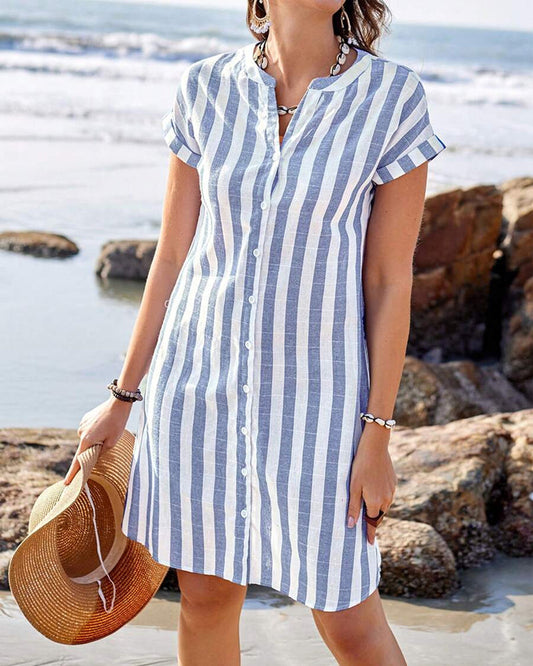 Elegantes Streifenhemdkleid