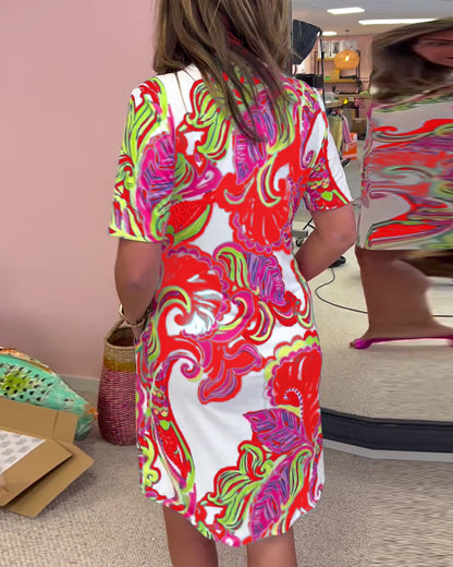 Druckkleid in Slim Fit