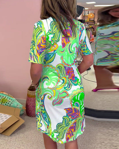 Druckkleid in Slim Fit