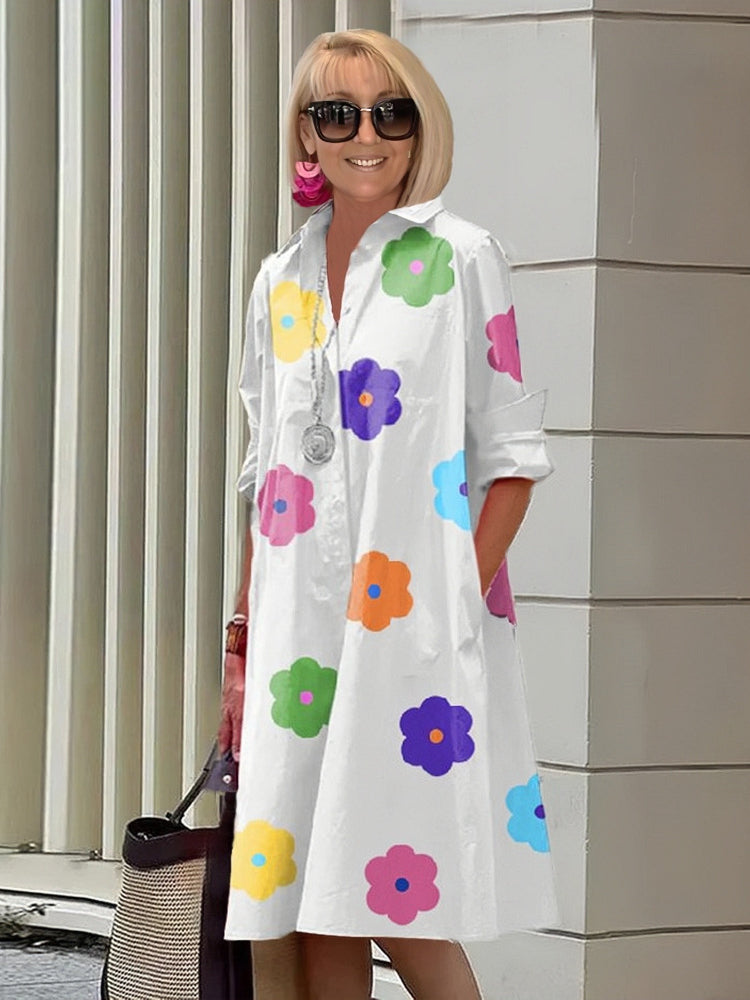 Fina | Blumiges Hemdblusenkleid