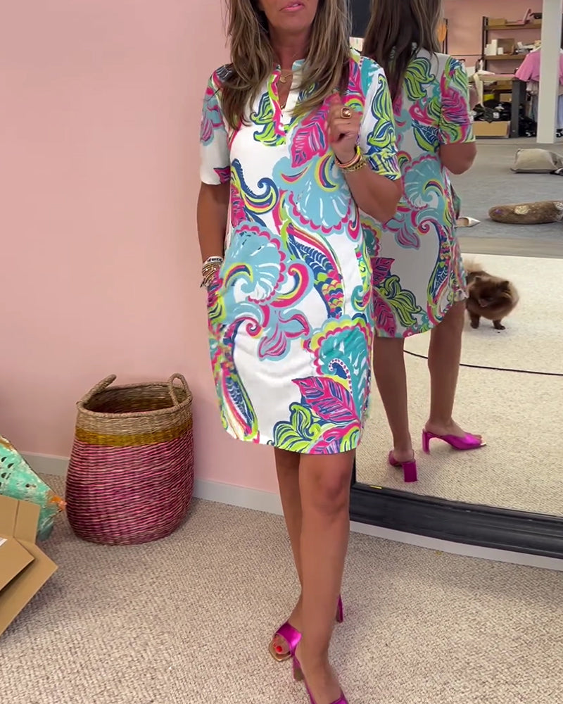 Druckkleid in Slim Fit