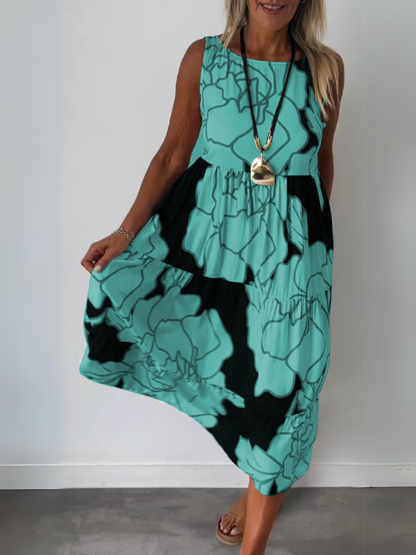 Ärmelloses Kleid mit Wanda-Druck