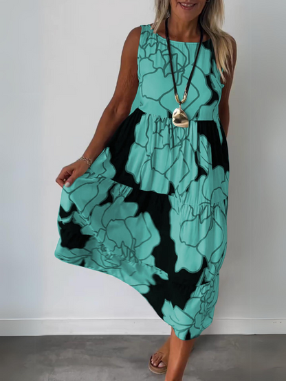 Ärmelloses Kleid mit Wanda-Druck