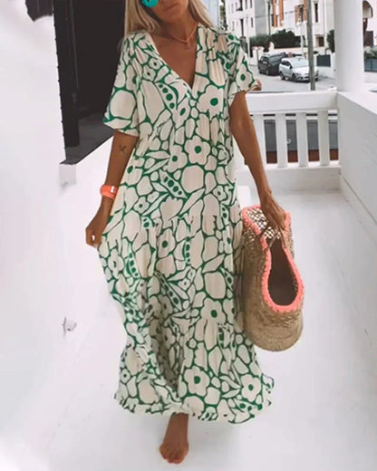 Leichte Lange Kleid mit Eleganten Mustern