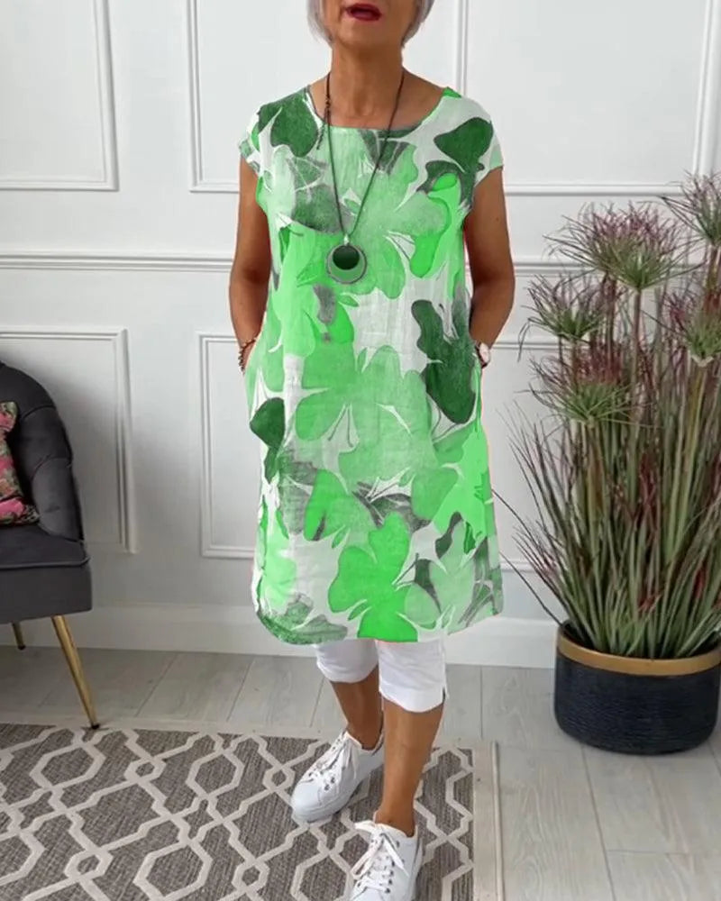 Maxi-Ärmelloses Kleid mit Eleganter Schlitze