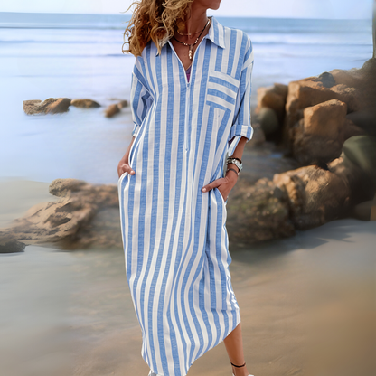 Das Gestreifte Riviera Kleid