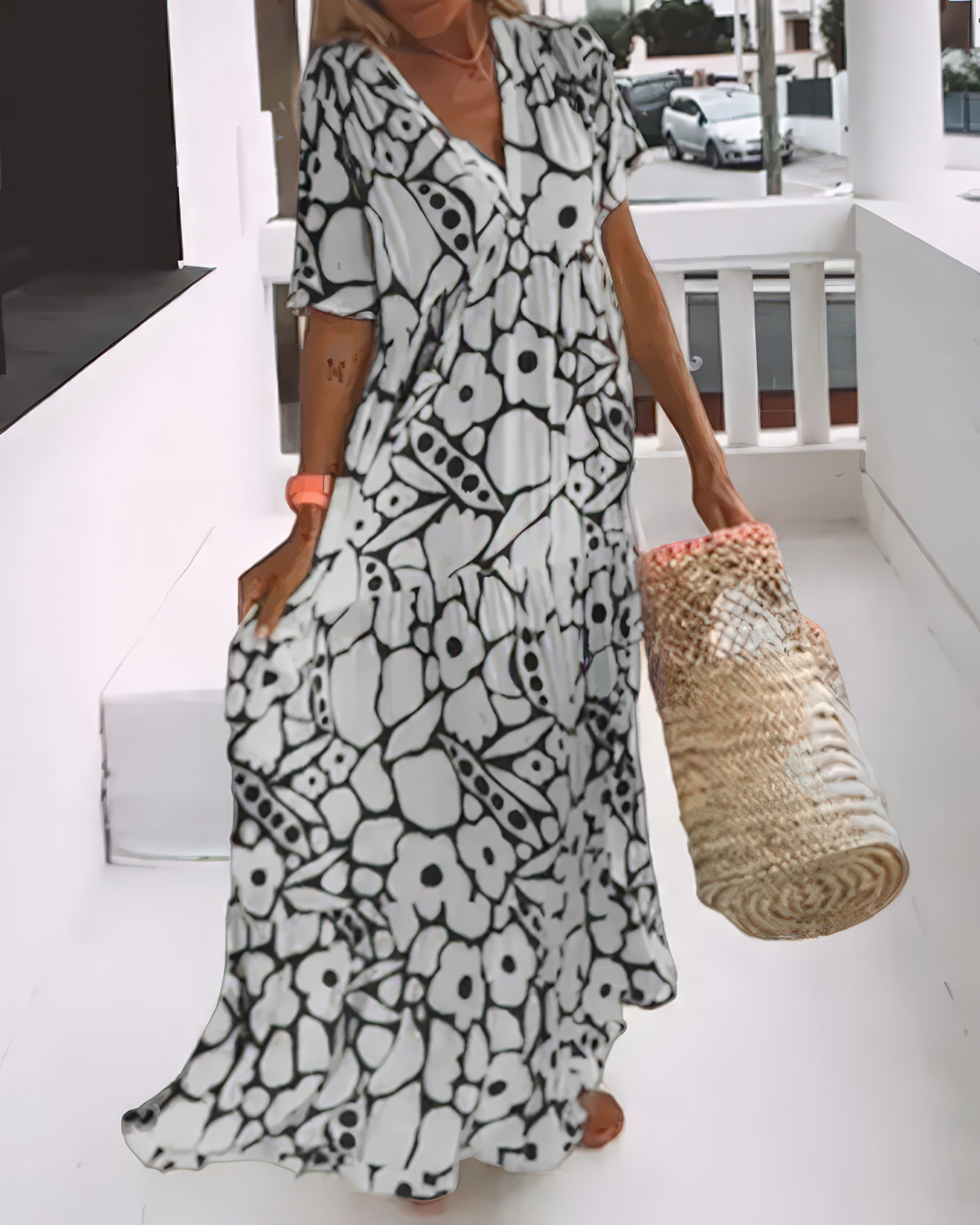 ZOÉ™ | Leichte Kleid mit Druck und V-Ausschnitt