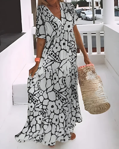 Leichte Lange Kleid mit Eleganten Mustern