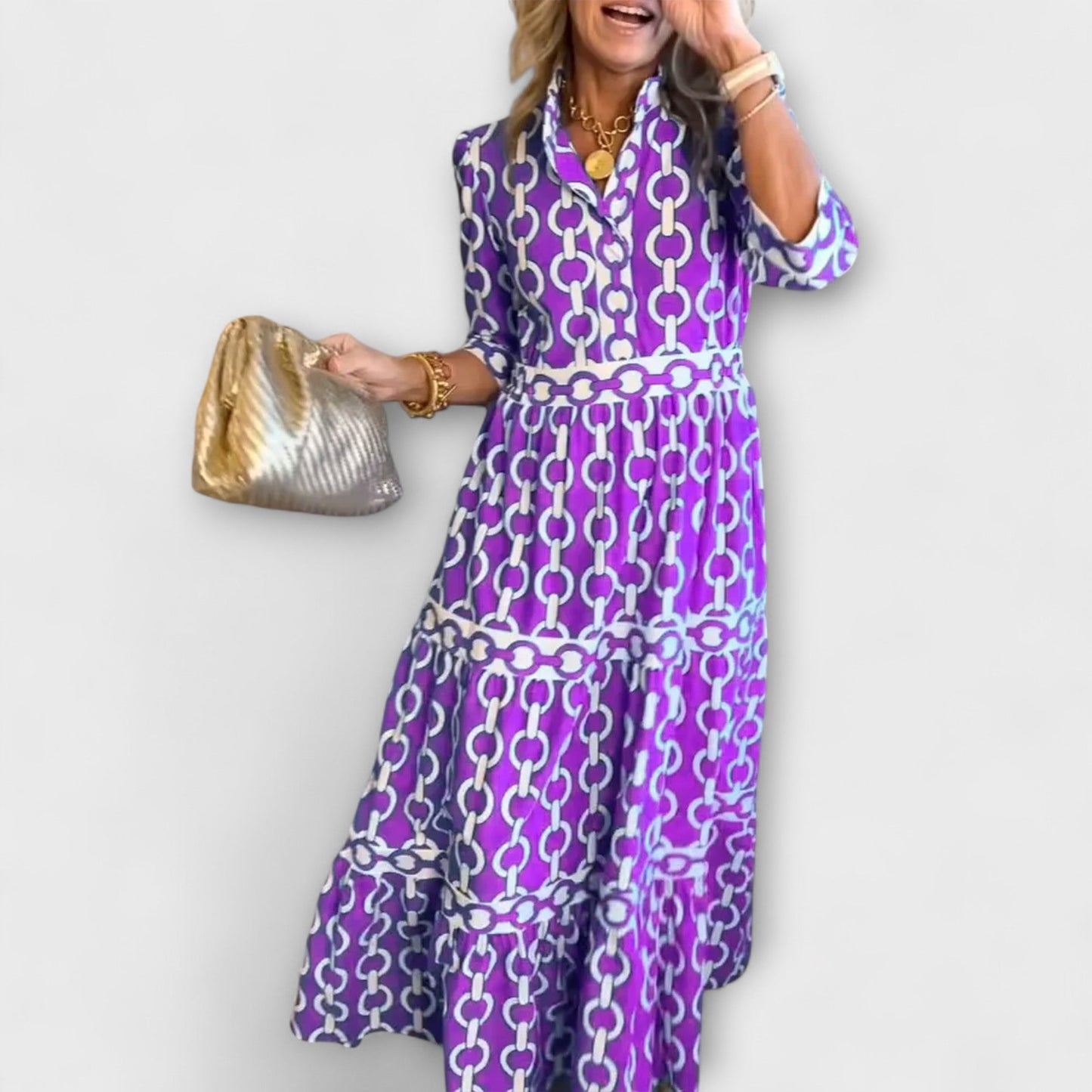 Sophia | Midikleid mit Kettenmuster