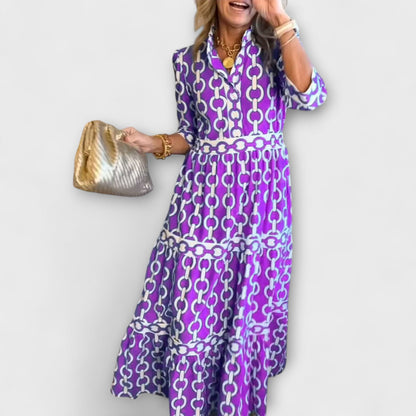 Sophia | Midikleid mit Kettenmuster