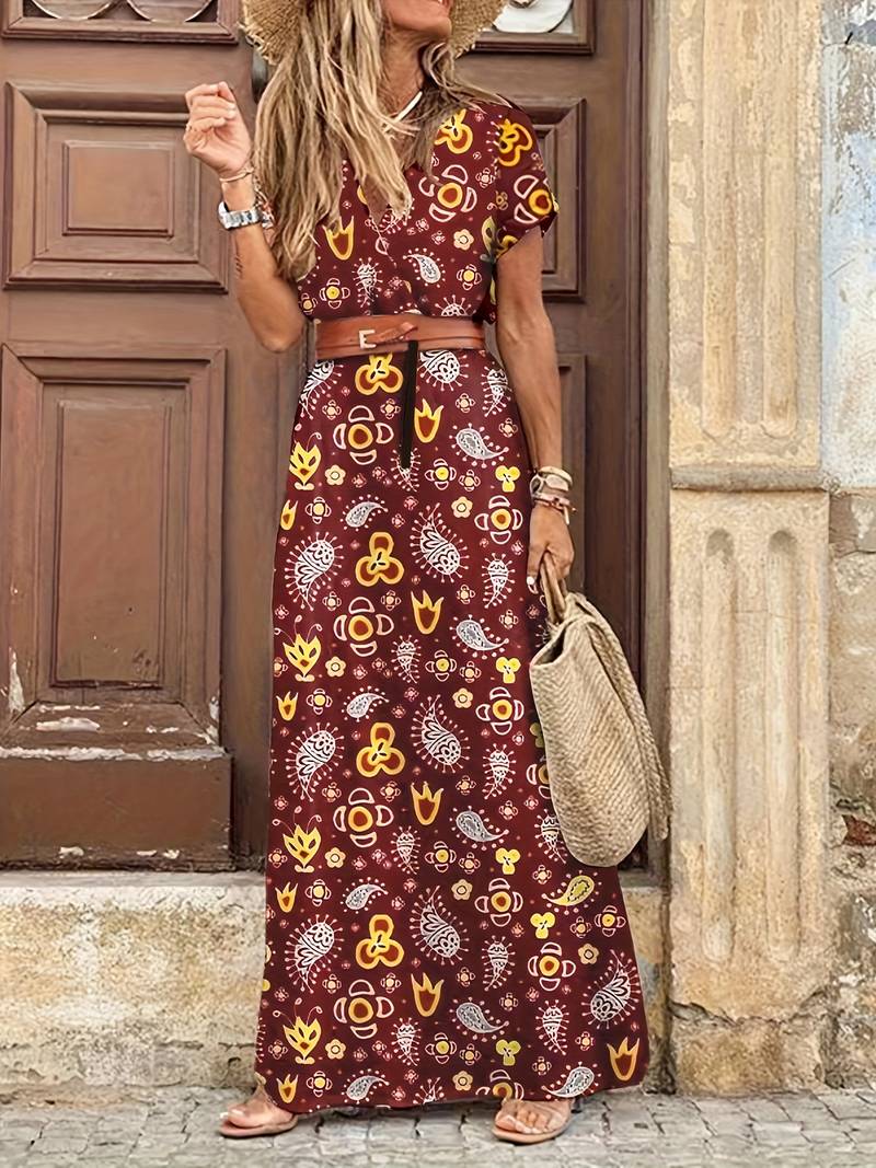 Sumi - Blumiges Maxikleid für Frauen