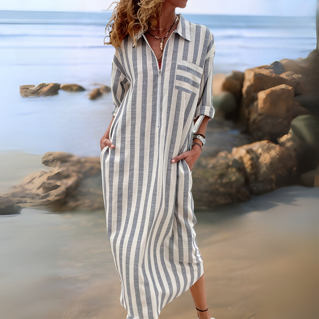 Das Gestreifte Riviera Kleid