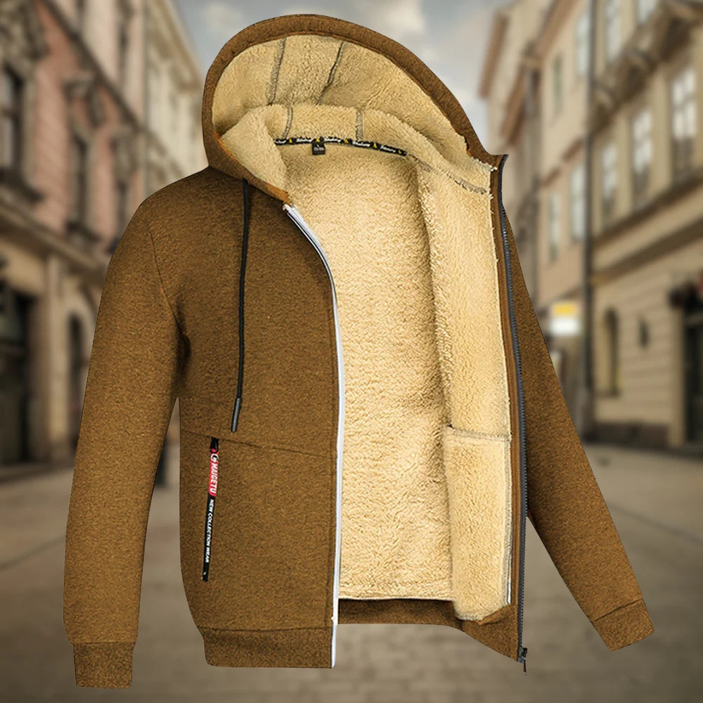 Glanzlicht | HERREN WINTERMANTEL MIT KAPUZE UND FLEECE