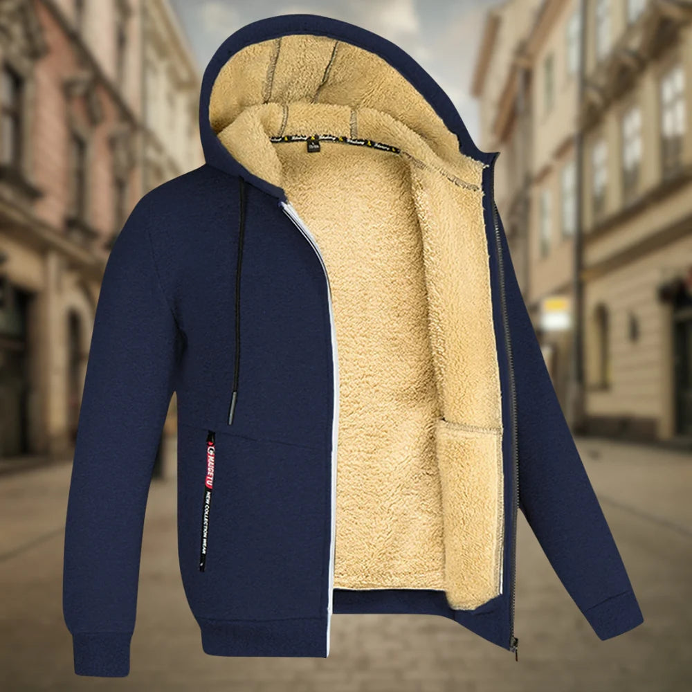 Glanzlicht | HERREN WINTERMANTEL MIT KAPUZE UND FLEECE