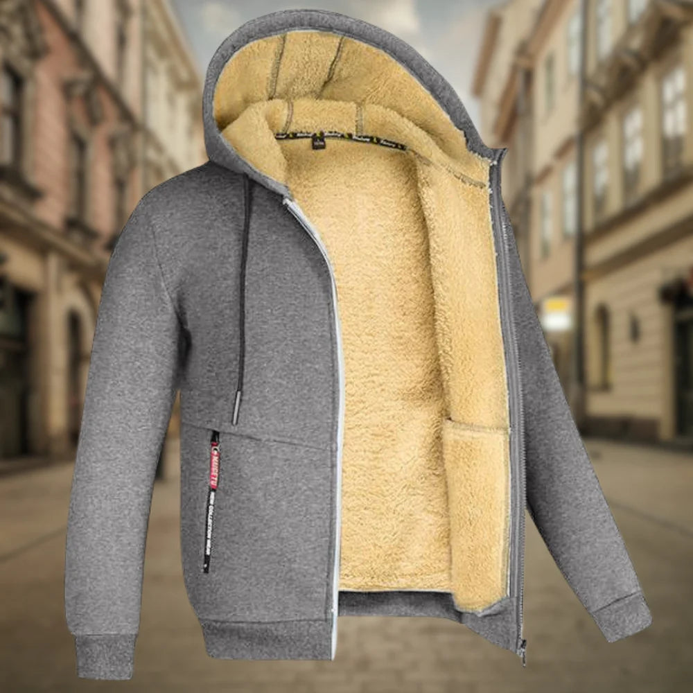 Glanzlicht | HERREN WINTERMANTEL MIT KAPUZE UND FLEECE