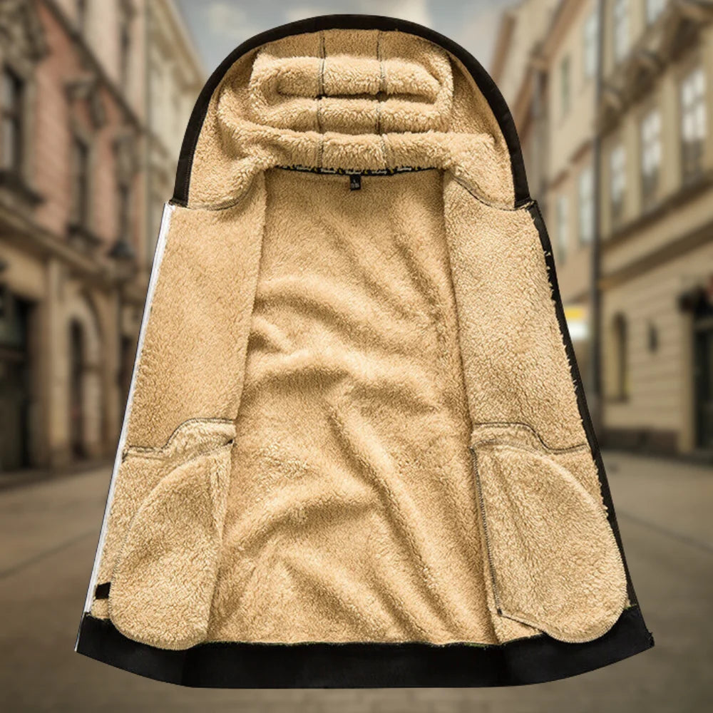 Glanzlicht | HERREN WINTERMANTEL MIT KAPUZE UND FLEECE